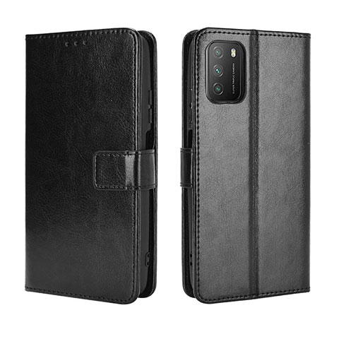 Funda de Cuero Cartera con Soporte Carcasa BY5 para Xiaomi Poco M3 Negro