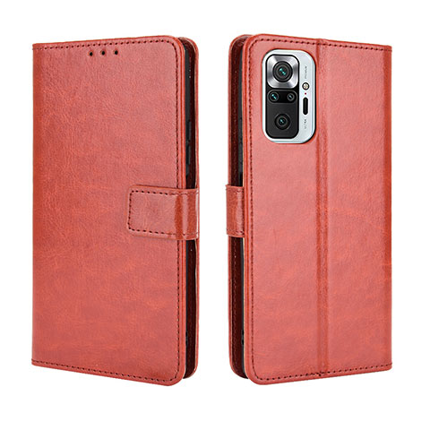 Funda de Cuero Cartera con Soporte Carcasa BY5 para Xiaomi Redmi Note 10 Pro Max Marron