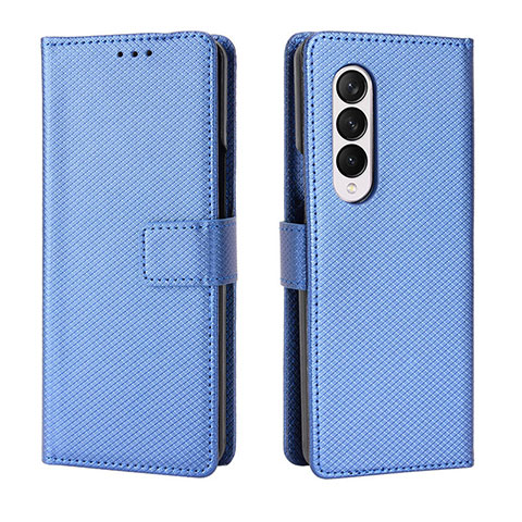 Funda de Cuero Cartera con Soporte Carcasa BY6 para Samsung Galaxy Z Fold3 5G Azul