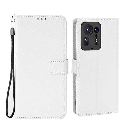 Funda de Cuero Cartera con Soporte Carcasa BY6 para Xiaomi Mi Mix 4 5G Blanco