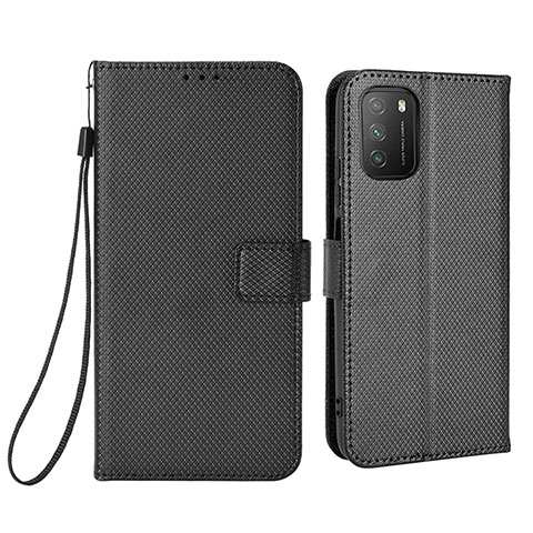 Funda de Cuero Cartera con Soporte Carcasa BY6 para Xiaomi Poco M3 Negro