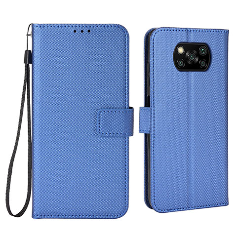 Funda de Cuero Cartera con Soporte Carcasa BY6 para Xiaomi Poco X3 NFC Azul