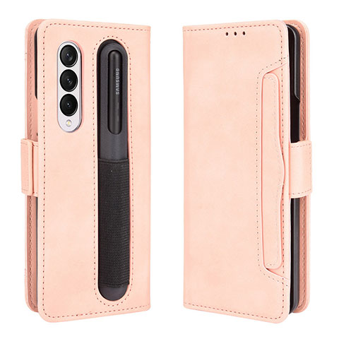 Funda de Cuero Cartera con Soporte Carcasa BY9 para Samsung Galaxy Z Fold4 5G Rosa