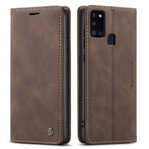 Funda de Cuero Cartera con Soporte Carcasa C01S para Samsung Galaxy A21s Marron