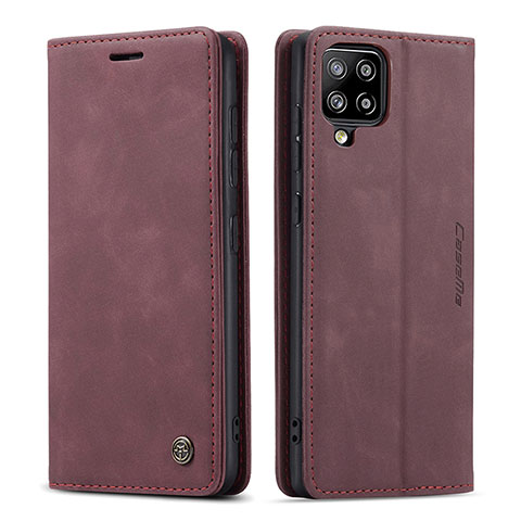 Funda de Cuero Cartera con Soporte Carcasa C01S para Samsung Galaxy A42 5G Rojo Rosa