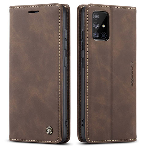 Funda de Cuero Cartera con Soporte Carcasa C01S para Samsung Galaxy A51 4G Marron