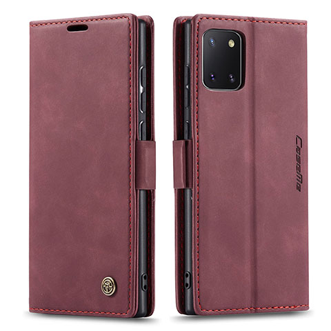 Funda de Cuero Cartera con Soporte Carcasa C01S para Samsung Galaxy A81 Rojo Rosa