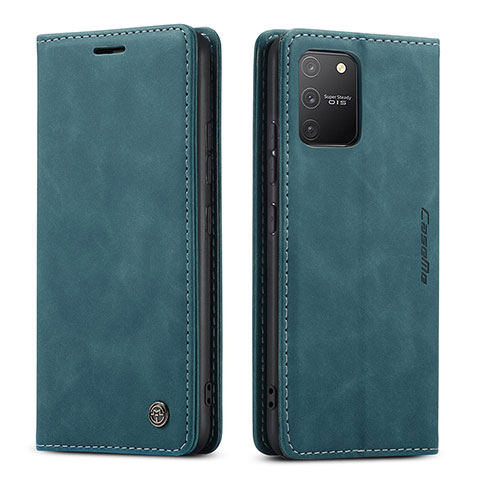 Funda de Cuero Cartera con Soporte Carcasa C01S para Samsung Galaxy A91 Azul