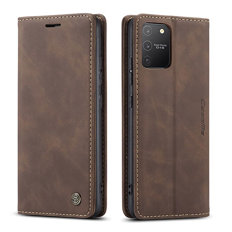 Funda de Cuero Cartera con Soporte Carcasa C01S para Samsung Galaxy A91 Marron