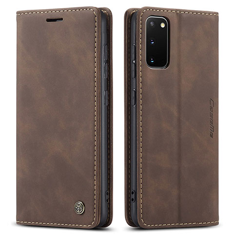 Funda de Cuero Cartera con Soporte Carcasa C01S para Samsung Galaxy S20 5G Marron