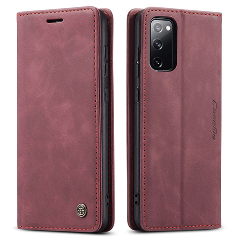 Funda de Cuero Cartera con Soporte Carcasa C01S para Samsung Galaxy S20 Lite 5G Rojo Rosa