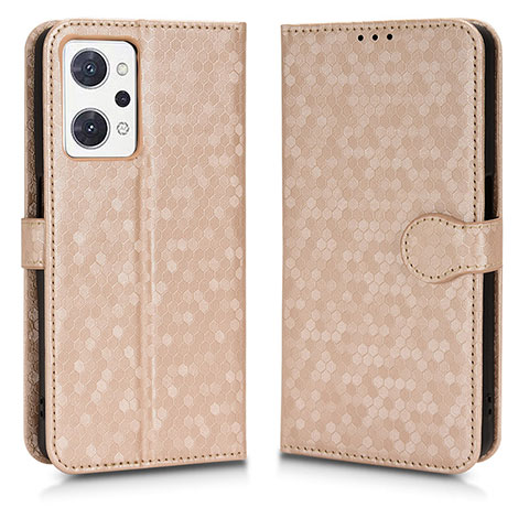 Funda de Cuero Cartera con Soporte Carcasa C01X para Oppo Reno7 A Oro