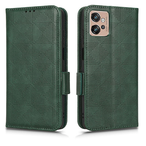 Funda de Cuero Cartera con Soporte Carcasa C02X para Motorola Moto G32 Verde