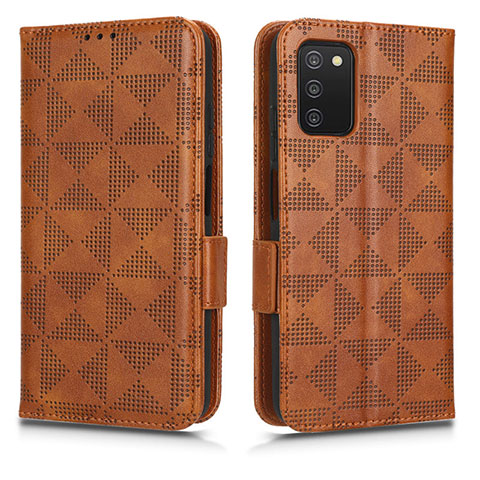 Funda de Cuero Cartera con Soporte Carcasa C02X para Samsung Galaxy M02s Marron