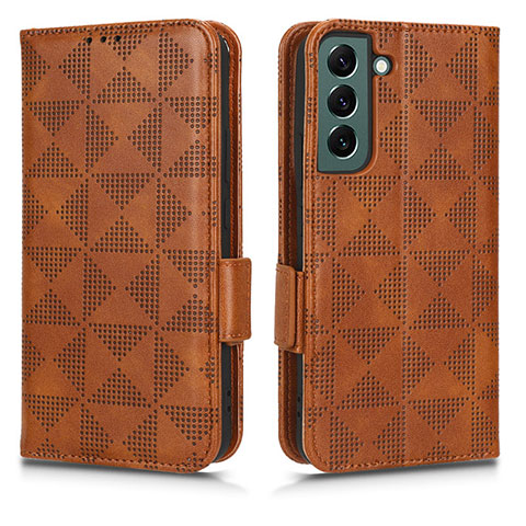 Funda de Cuero Cartera con Soporte Carcasa C02X para Samsung Galaxy S22 5G Marron