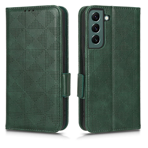 Funda de Cuero Cartera con Soporte Carcasa C02X para Samsung Galaxy S25 5G Verde