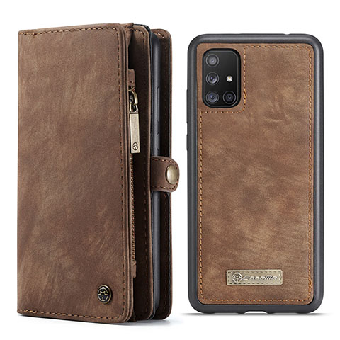 Funda de Cuero Cartera con Soporte Carcasa C03S para Samsung Galaxy A51 5G Marron