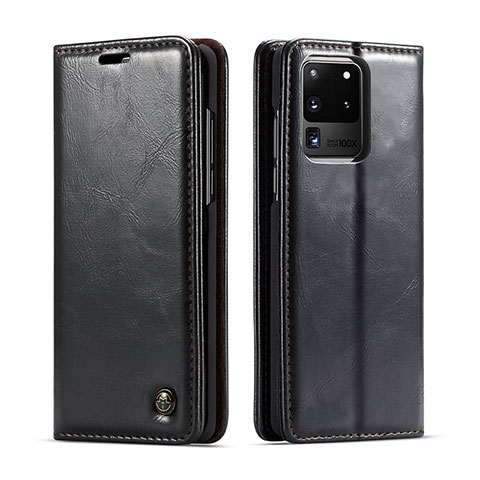 Funda de Cuero Cartera con Soporte Carcasa C03S para Samsung Galaxy S20 Ultra Negro