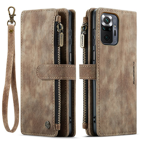 Funda de Cuero Cartera con Soporte Carcasa C03S para Xiaomi Redmi Note 10 Pro Max Marron