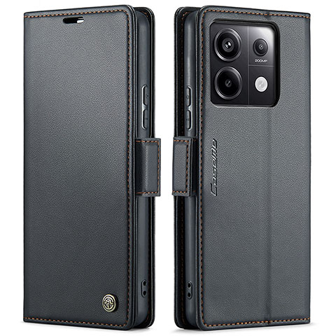 Funda de Cuero Cartera con Soporte Carcasa C03S para Xiaomi Redmi Note 13 Pro 5G Negro