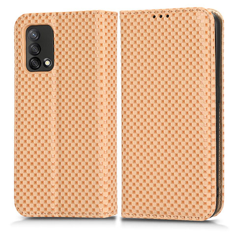 Funda de Cuero Cartera con Soporte Carcasa C03X para Oppo A74 4G Oro