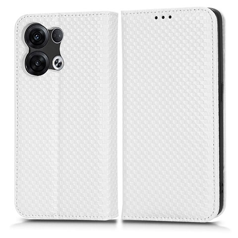 Funda de Cuero Cartera con Soporte Carcasa C03X para Oppo Reno8 5G Blanco