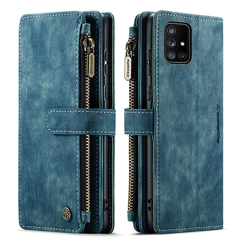 Funda de Cuero Cartera con Soporte Carcasa C05S para Samsung Galaxy A51 5G Azul