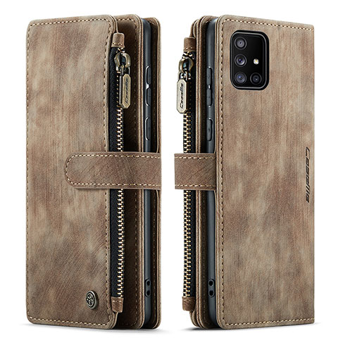 Funda de Cuero Cartera con Soporte Carcasa C05S para Samsung Galaxy M40S Marron