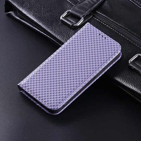 Funda de Cuero Cartera con Soporte Carcasa C06X para Google Pixel 4 XL Morado