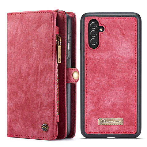 Funda de Cuero Cartera con Soporte Carcasa C08S para Samsung Galaxy A04s Rojo