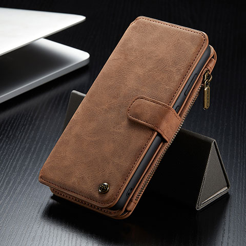 Funda de Cuero Cartera con Soporte Carcasa C12S para Samsung Galaxy S21 5G Marron