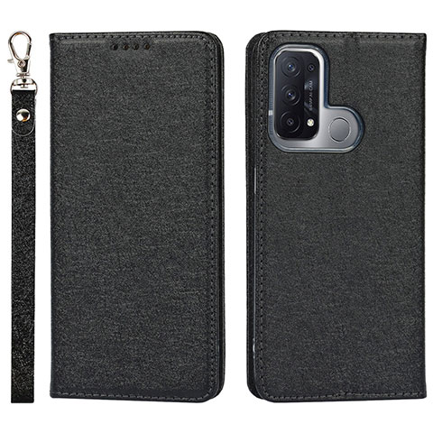 Funda de Cuero Cartera con Soporte Carcasa D01T para Oppo Reno5 A Negro