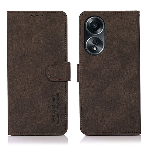 Funda de Cuero Cartera con Soporte Carcasa D01Y para Oppo A58 5G Marron