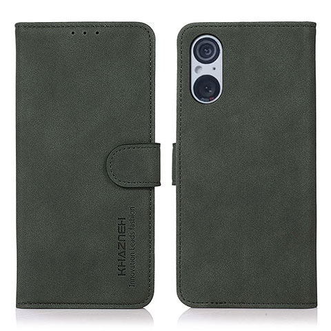 Funda de Cuero Cartera con Soporte Carcasa D01Y para Sony Xperia 5 V Verde