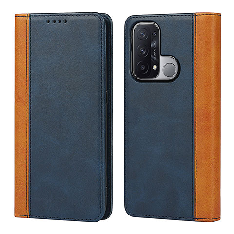 Funda de Cuero Cartera con Soporte Carcasa D02T para Oppo Reno5 A Azul