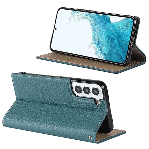 Funda de Cuero Cartera con Soporte Carcasa D02T para Samsung Galaxy S22 Plus 5G Azul Claro