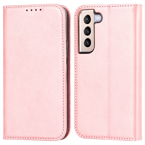 Funda de Cuero Cartera con Soporte Carcasa D03T para Samsung Galaxy S21 5G Rosa