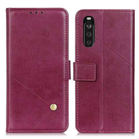 Funda de Cuero Cartera con Soporte Carcasa D04Y para Sony Xperia 10 III Morado