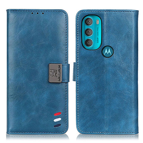 Funda de Cuero Cartera con Soporte Carcasa D06Y para Motorola Moto G71 5G Azul