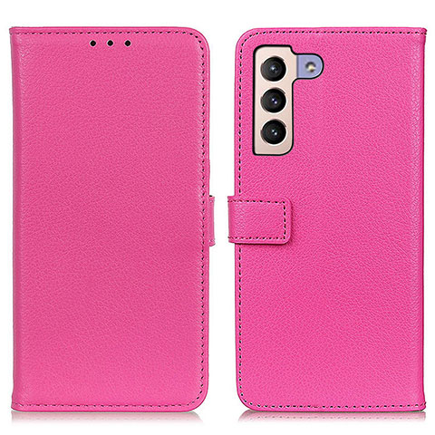 Funda de Cuero Cartera con Soporte Carcasa D09Y para Samsung Galaxy S22 5G Rosa Roja