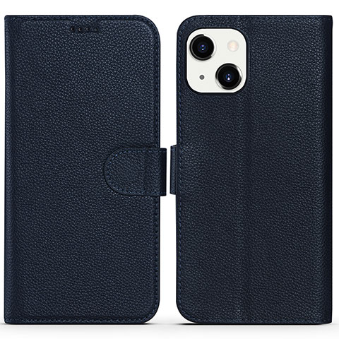 Funda de Cuero Cartera con Soporte Carcasa DL1 para Apple iPhone 14 Plus Azul