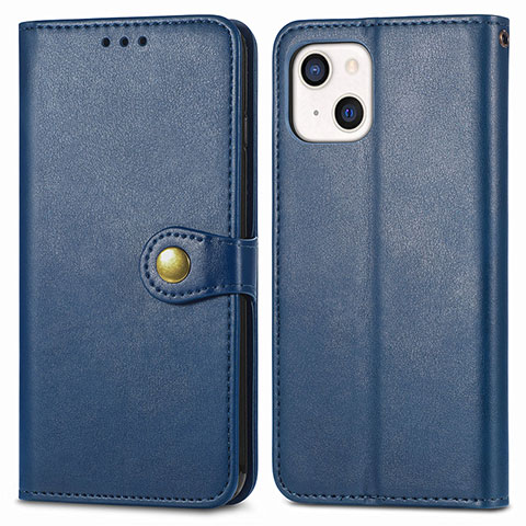 Funda de Cuero Cartera con Soporte Carcasa F01 para Apple iPhone 14 Azul