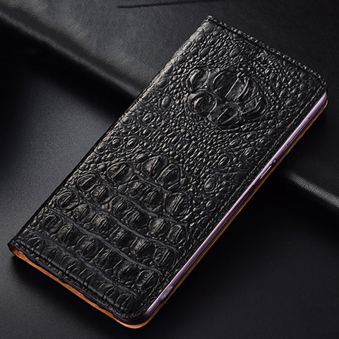 Funda de Cuero Cartera con Soporte Carcasa H01P para Oppo A53 Negro