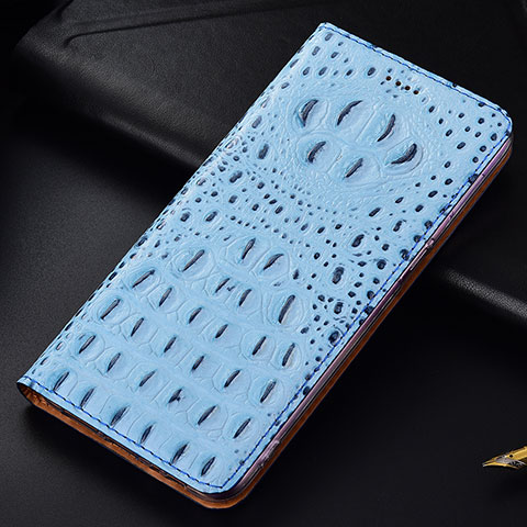 Funda de Cuero Cartera con Soporte Carcasa H01P para Samsung Galaxy S21 Ultra 5G Azul Cielo