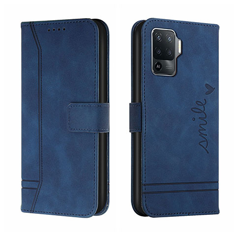 Funda de Cuero Cartera con Soporte Carcasa H01X para Oppo A94 4G Azul