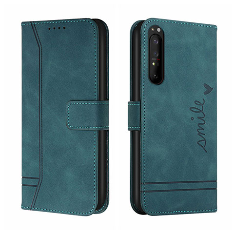 Funda de Cuero Cartera con Soporte Carcasa H01X para Sony Xperia 1 II Verde