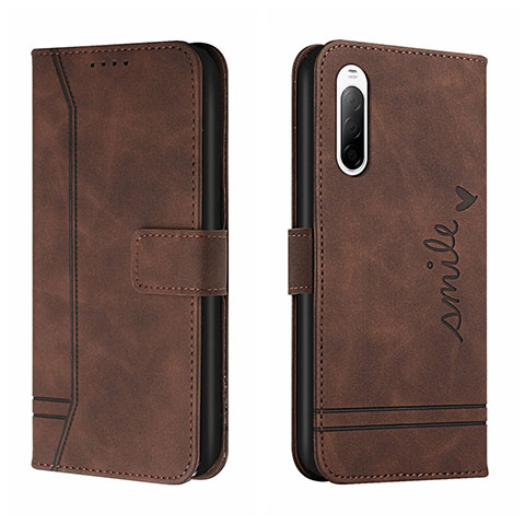 Funda de Cuero Cartera con Soporte Carcasa H01X para Sony Xperia L4 Marron