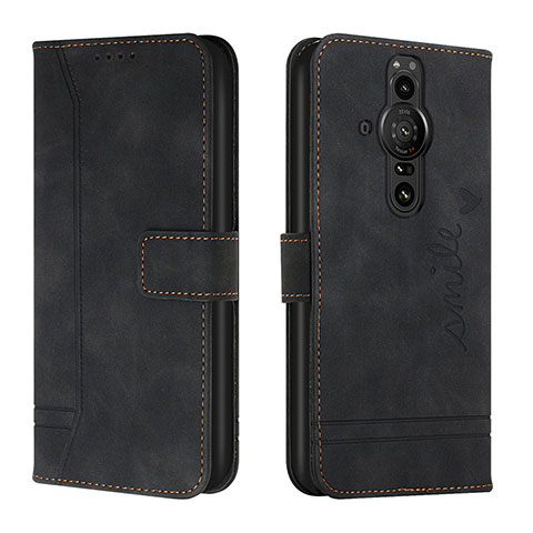 Funda de Cuero Cartera con Soporte Carcasa H01X para Sony Xperia PRO-I Negro