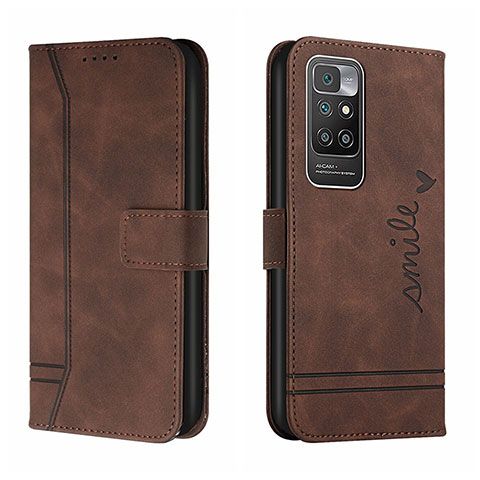 Funda de Cuero Cartera con Soporte Carcasa H01X para Xiaomi Redmi 10 4G Marron