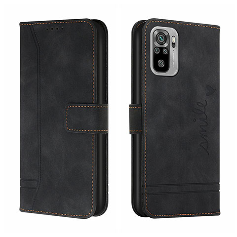 Funda de Cuero Cartera con Soporte Carcasa H01X para Xiaomi Redmi Note 10S 4G Negro